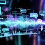 Large-scale AI data center with servers and GPU infrastructure powering artificial intelligence systems
