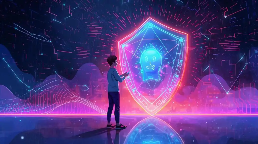 “Futuristic concept of Meta parental control AI shield”