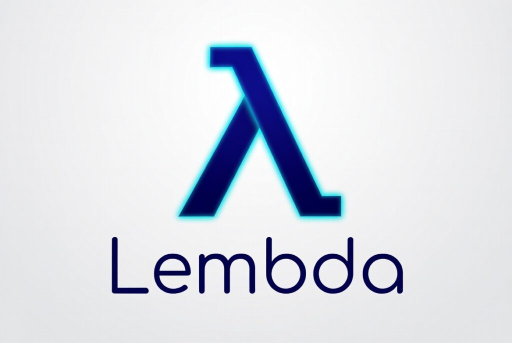 Stylized blue Greek Lambda symbol λ representing Lembda