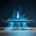 keep laptop cool without cooling pad showing cool blue airflow on desk in 2026